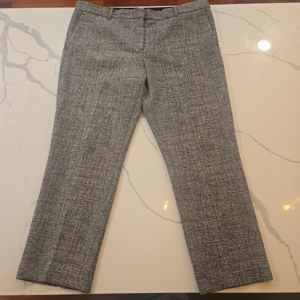 Ann Taylor Womens Ankle Mid Rise Trouser Size 14 Black Grey